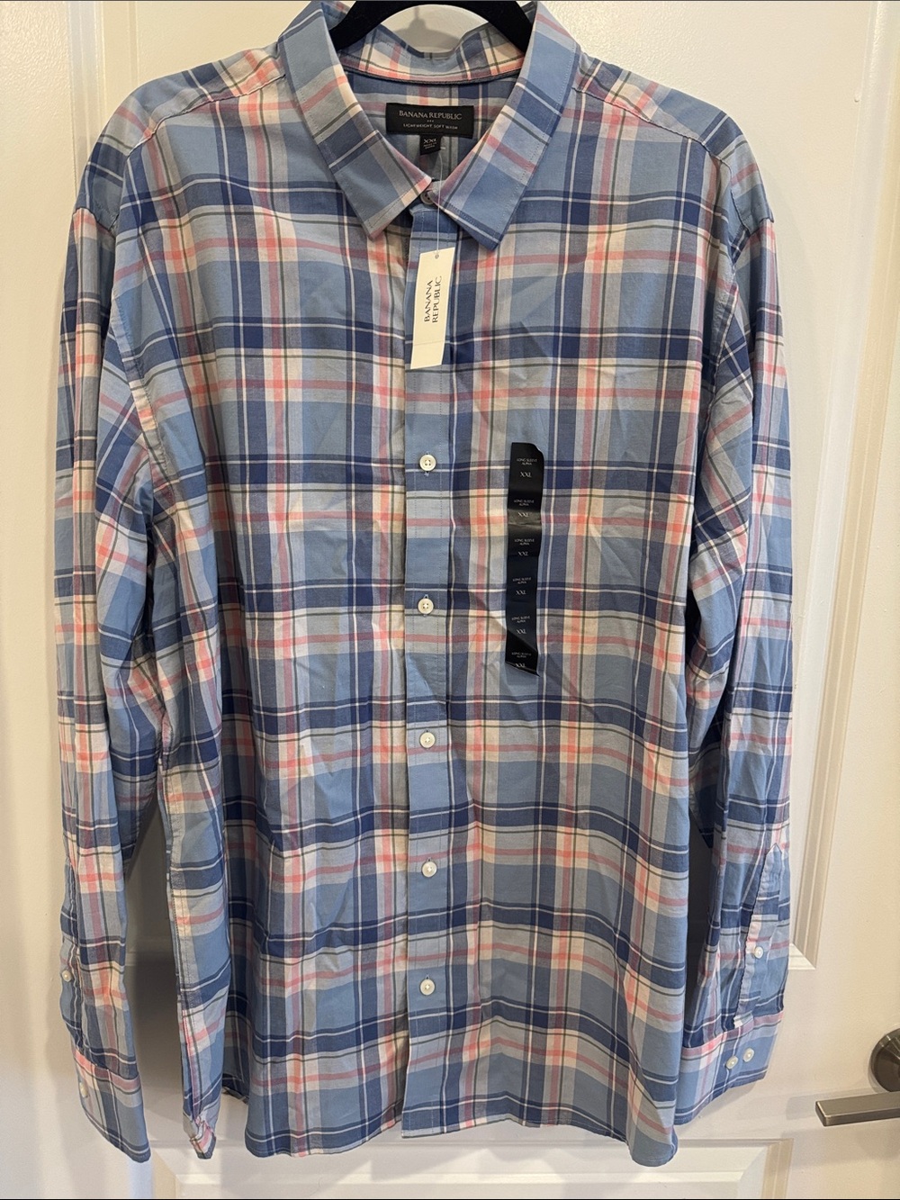 NWT Banana Republic Light Blue Plaid Button-Down Shirt
